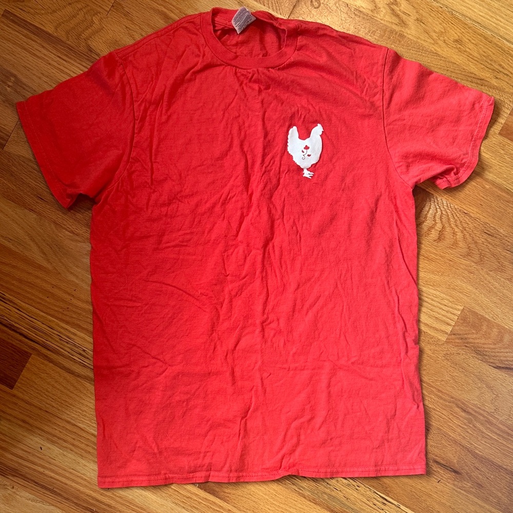Red Graphic Chicken T-Shirt NWOT